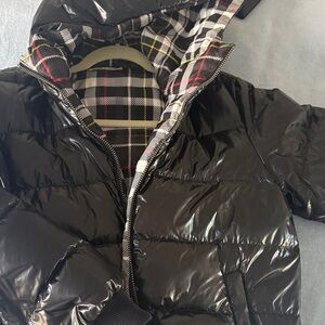 Alice + Olivia Shiny Black reversable Puffer Jacket